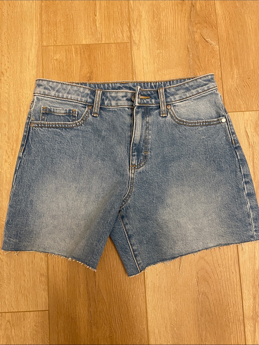 PINK Victoria's Secret Faded Blue Denim Cutoff Shorts